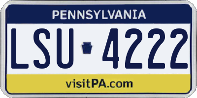 PA license plate LSU4222