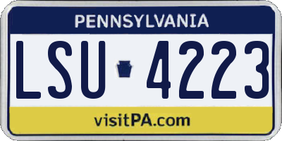 PA license plate LSU4223