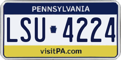 PA license plate LSU4224