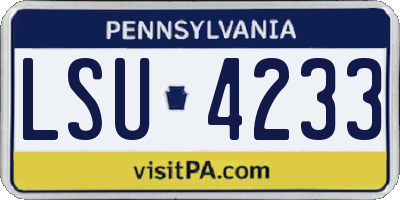 PA license plate LSU4233