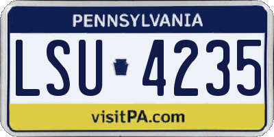 PA license plate LSU4235