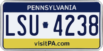 PA license plate LSU4238