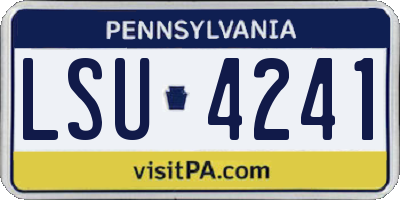 PA license plate LSU4241