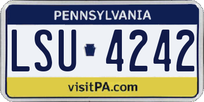 PA license plate LSU4242
