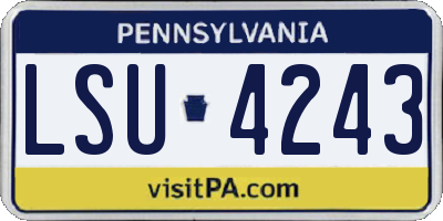 PA license plate LSU4243