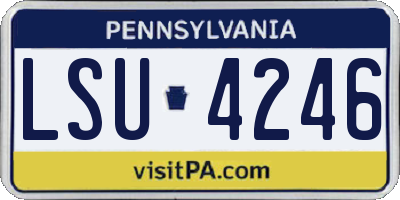 PA license plate LSU4246