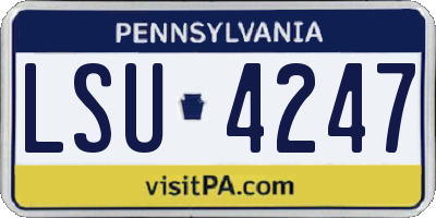 PA license plate LSU4247