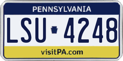 PA license plate LSU4248