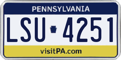 PA license plate LSU4251