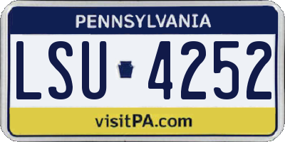 PA license plate LSU4252