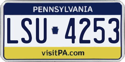PA license plate LSU4253