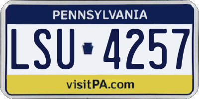 PA license plate LSU4257