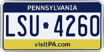 PA license plate LSU4260
