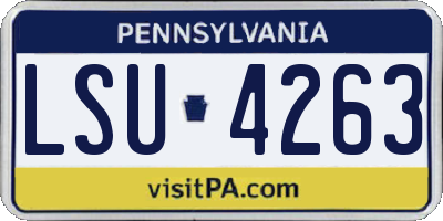 PA license plate LSU4263