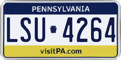 PA license plate LSU4264