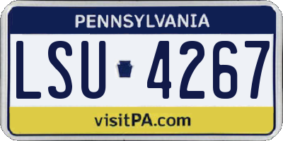 PA license plate LSU4267