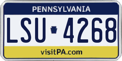 PA license plate LSU4268