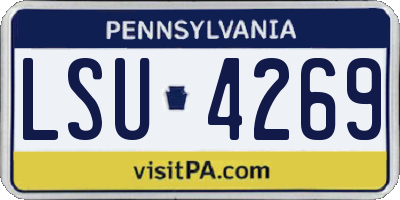 PA license plate LSU4269