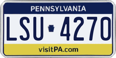 PA license plate LSU4270