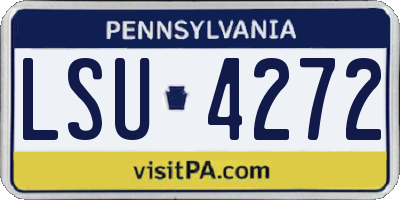 PA license plate LSU4272