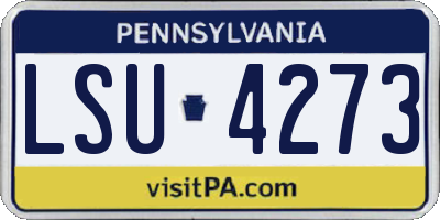 PA license plate LSU4273