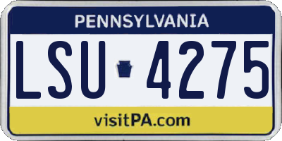 PA license plate LSU4275