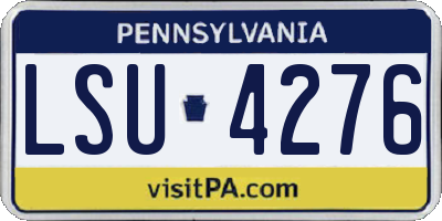 PA license plate LSU4276