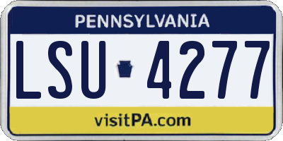 PA license plate LSU4277