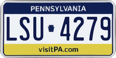 PA license plate LSU4279