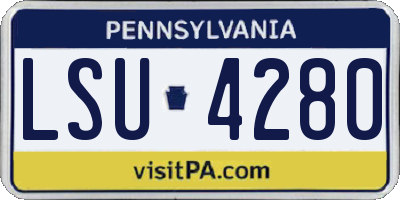 PA license plate LSU4280