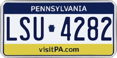 PA license plate LSU4282
