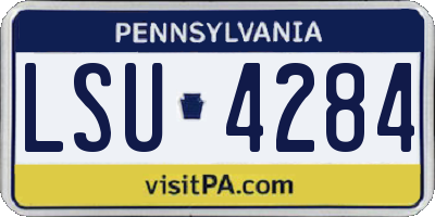 PA license plate LSU4284
