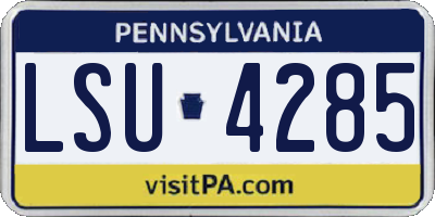 PA license plate LSU4285