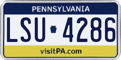 PA license plate LSU4286