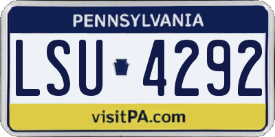 PA license plate LSU4292
