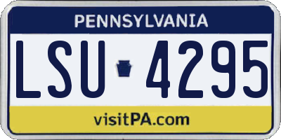 PA license plate LSU4295
