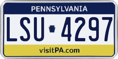PA license plate LSU4297