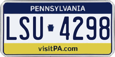 PA license plate LSU4298