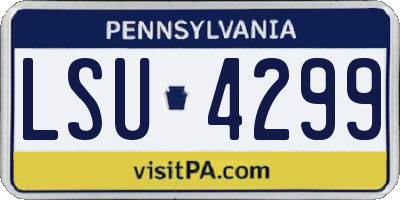 PA license plate LSU4299