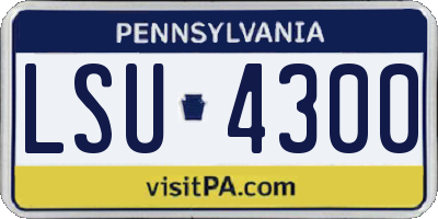 PA license plate LSU4300