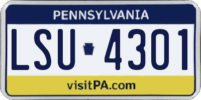PA license plate LSU4301