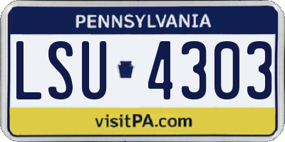 PA license plate LSU4303