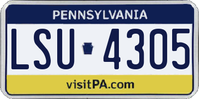 PA license plate LSU4305