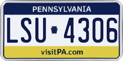PA license plate LSU4306