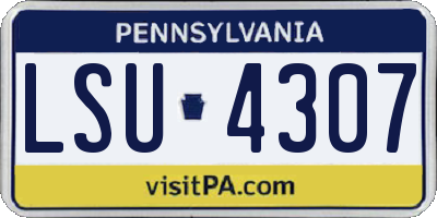 PA license plate LSU4307