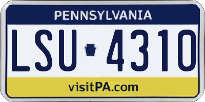 PA license plate LSU4310
