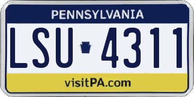 PA license plate LSU4311