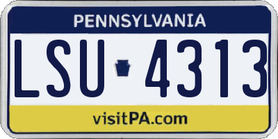 PA license plate LSU4313