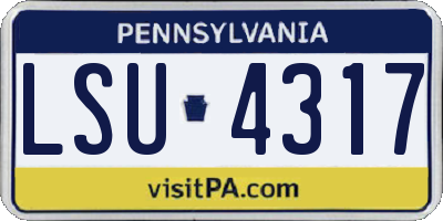 PA license plate LSU4317