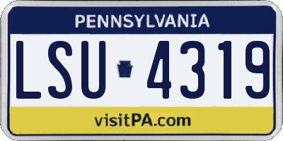 PA license plate LSU4319
